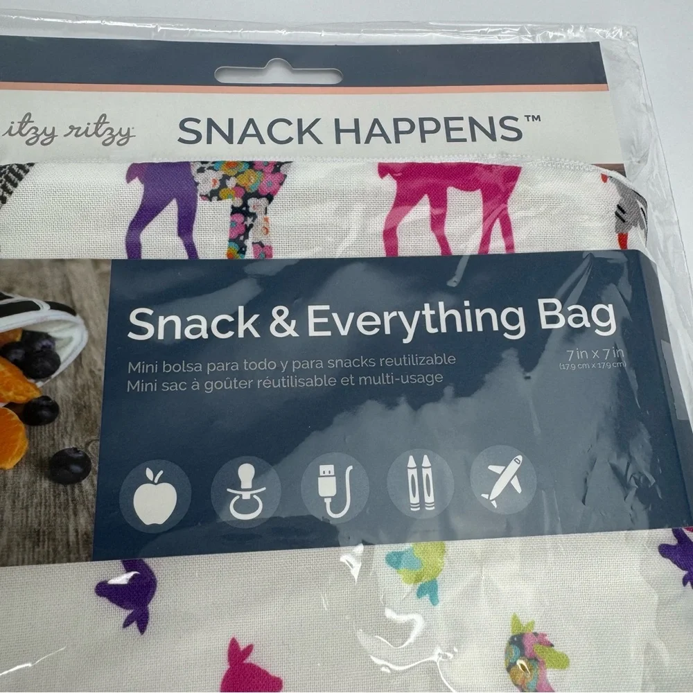 Itzy Ritzy‎ Reusable Snack Bag or Activity Bag with Colorful Llama Design